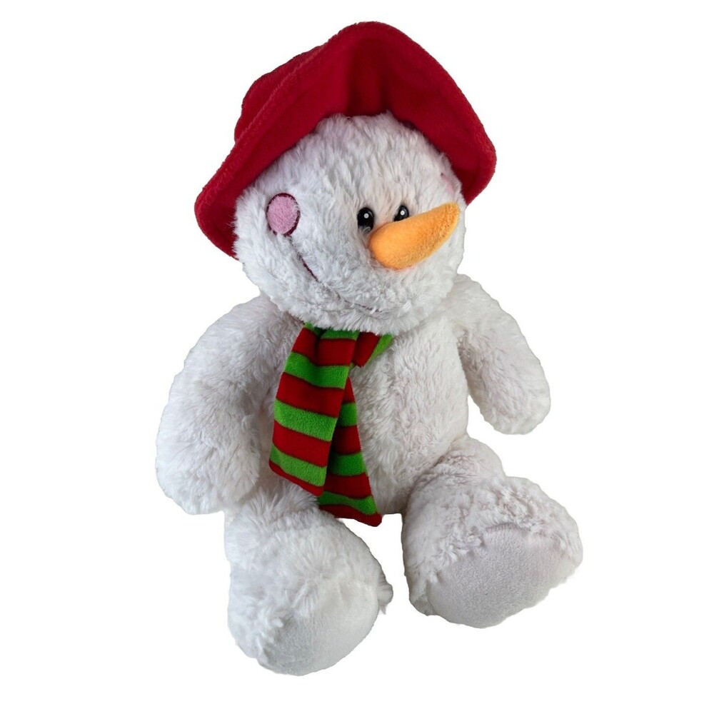Teddy Mountain Stuffed Animal Snowman Plush Winter Buddy Pocket In Back Holiday